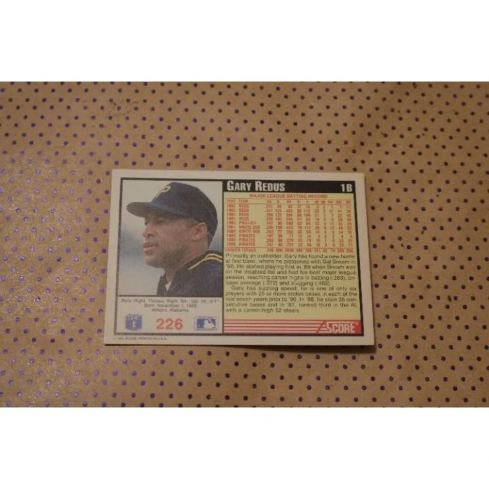 Gary Redus #226 Baseball Card (1991)